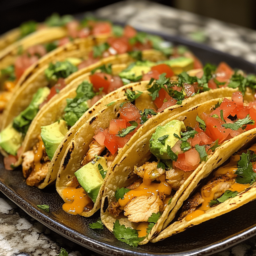 Creamy Queso Chicken Tacos with Crunchy Fresh Toppings 2 Article Image