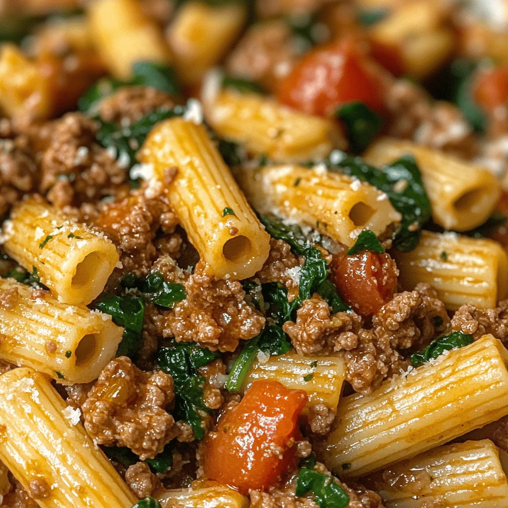 Savory Ground Beef Pasta with a Twist of Garlic and Spinach 2 Article Image