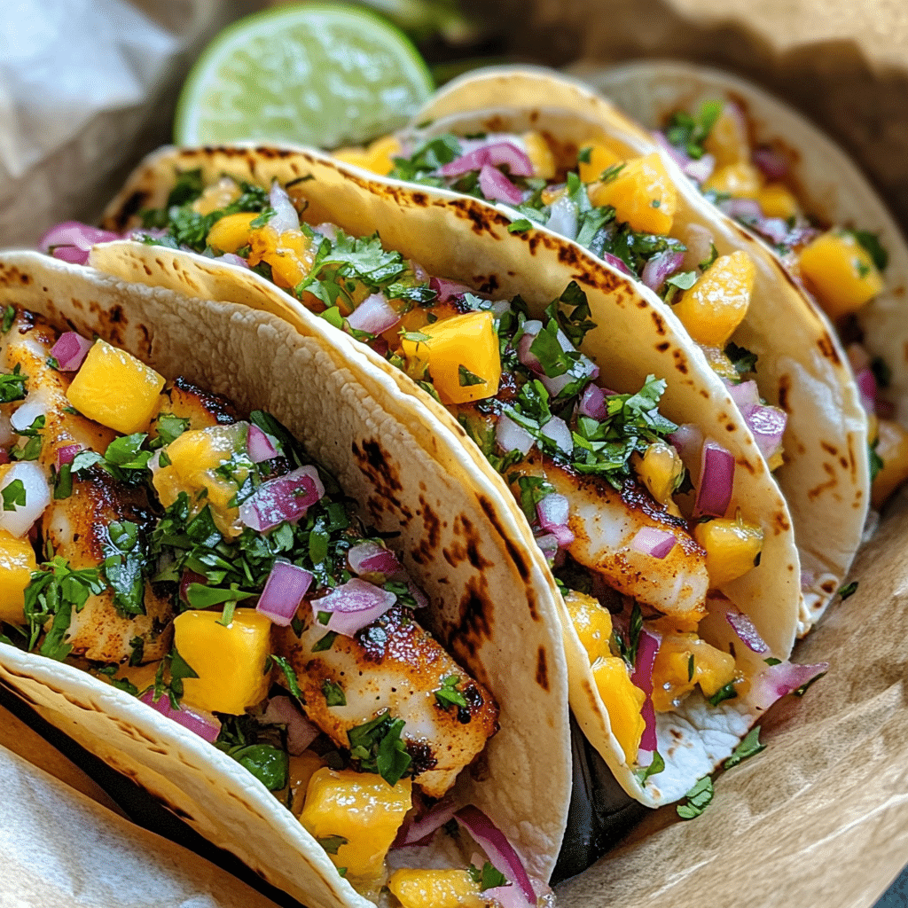 Savory Beef Tacos with Spicy Pineapple Salsa Delight 26 Savory Tilapia Tacos with Mango Salsa & Cilantro-Lime Slaw