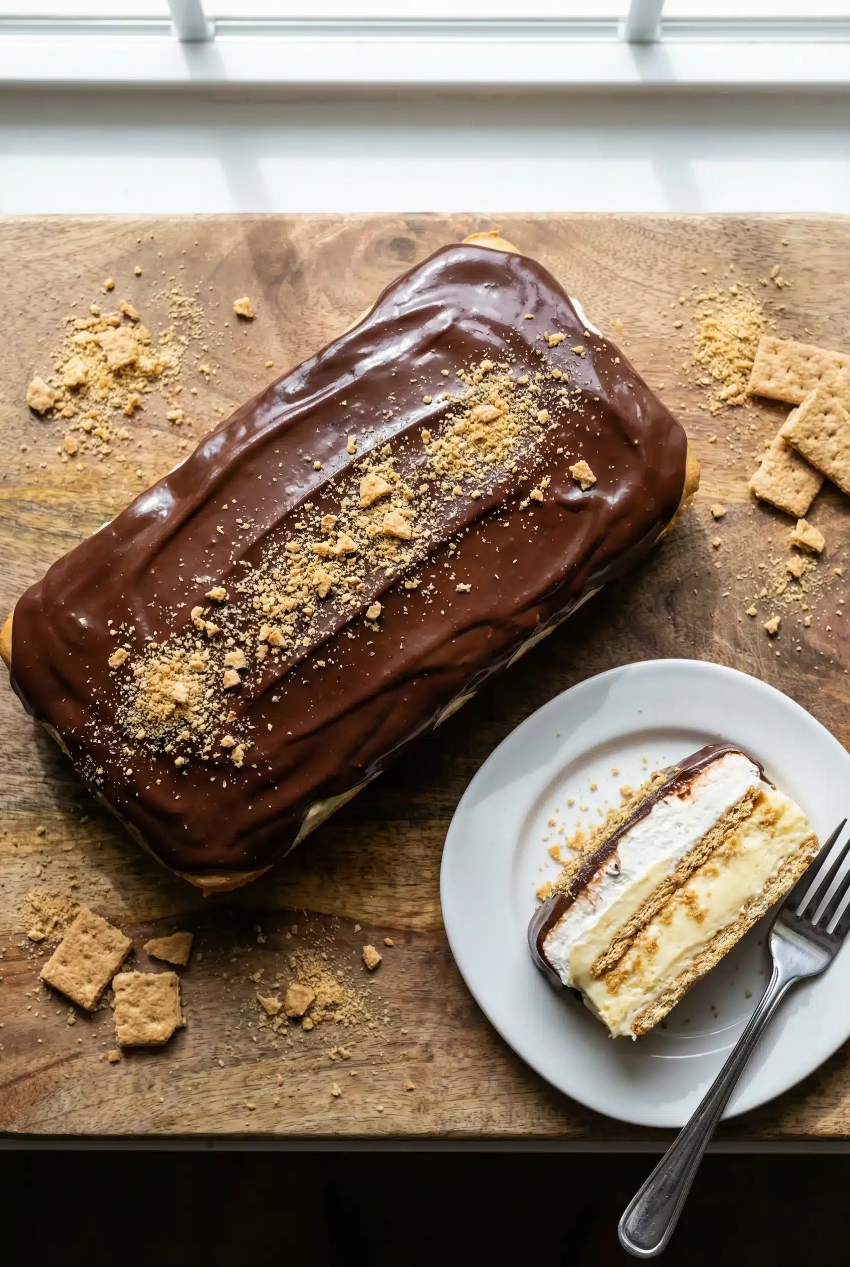 Irresistible No Bake Eclair Cake with Creamy Layers and Chocolate 4 Article Image