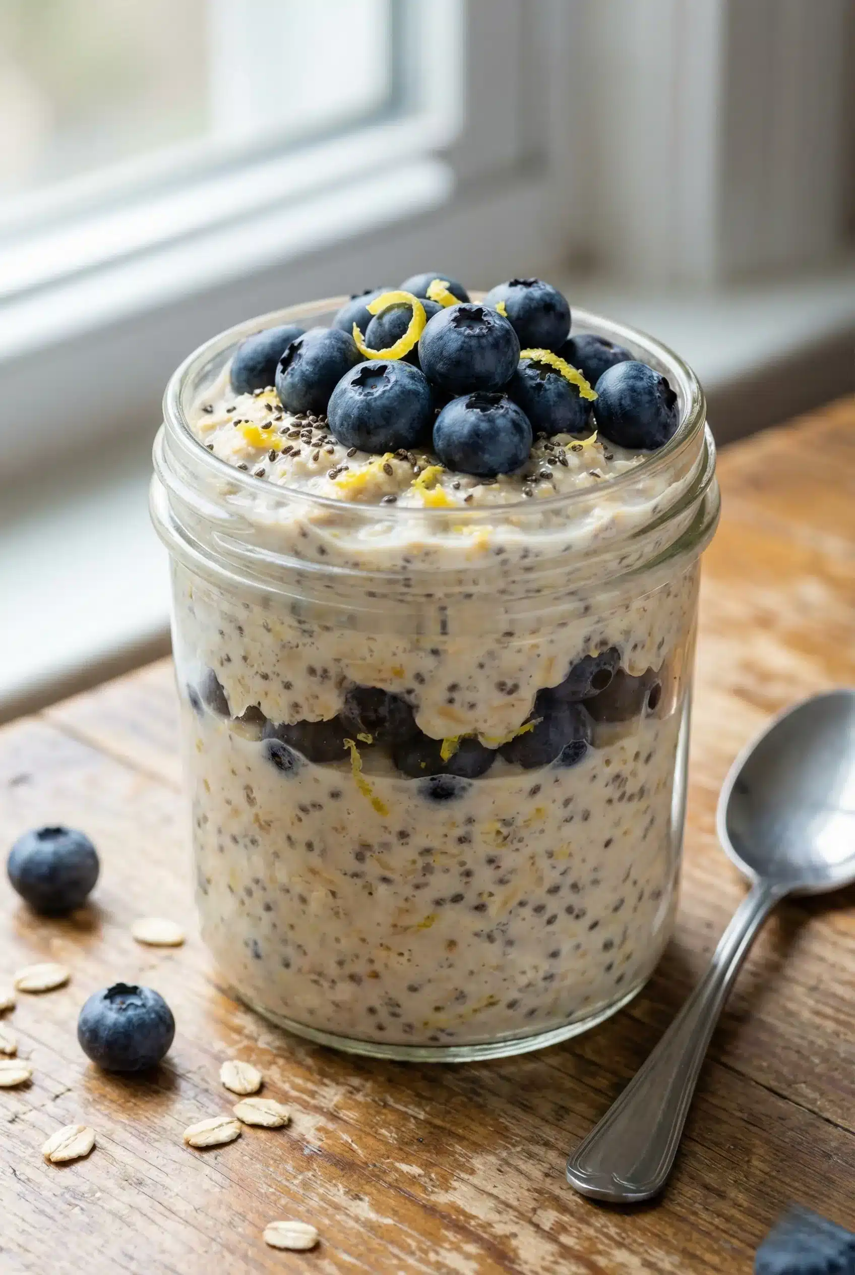 Delicious Blueberry Lemon Overnight Oats with Chia Burst 1 Featured Image