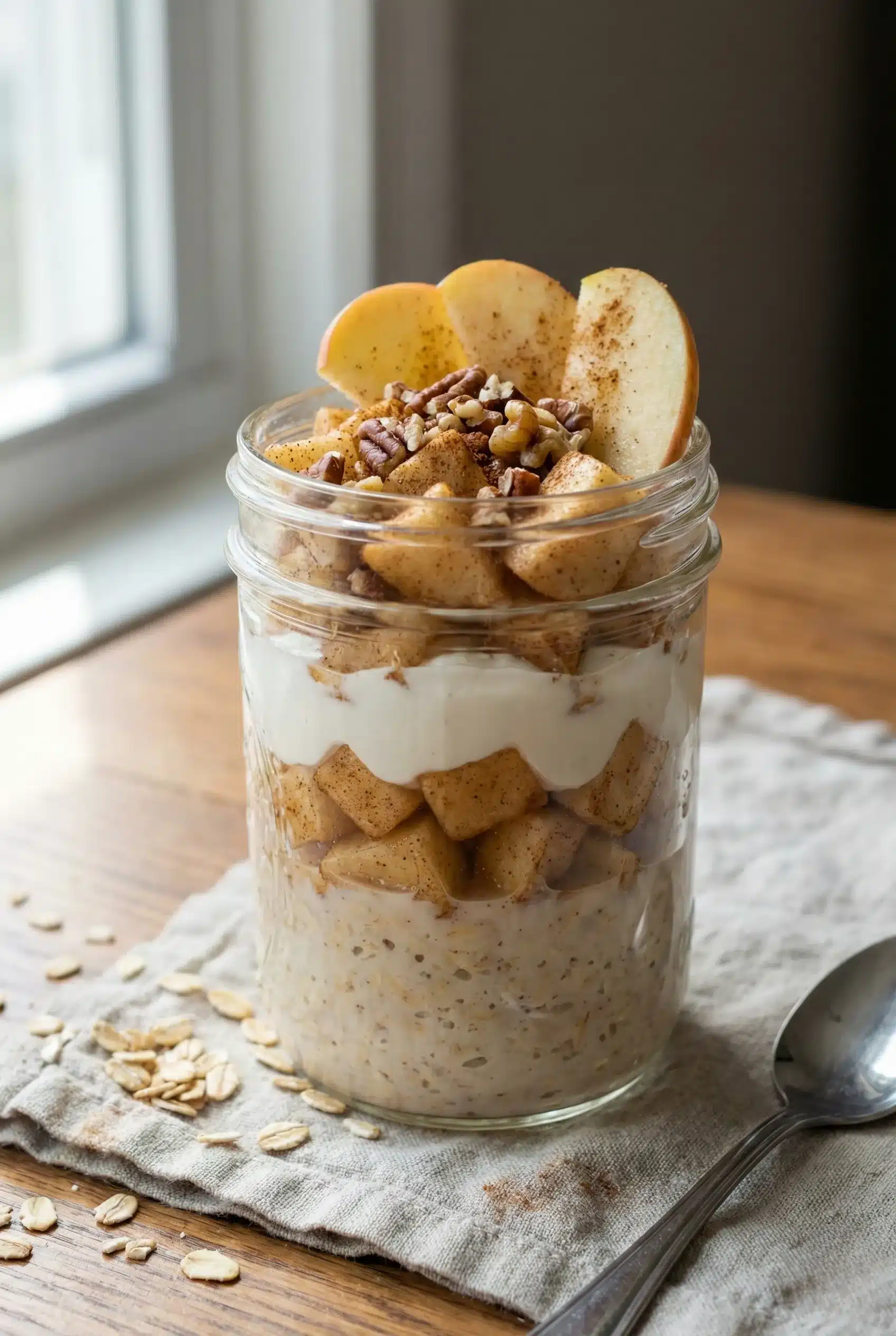 Nostalgic Apple Pie Overnight Oats for Cozy Mornings 1 Featured Image
